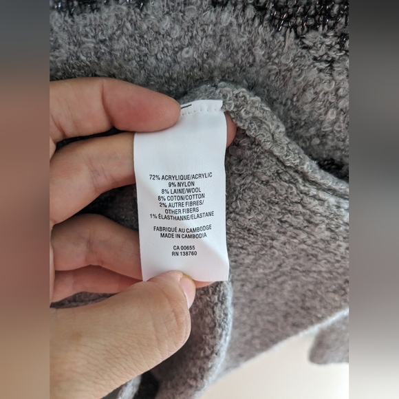 Reitmans Oversized Gray Knit Sweater V Neck Fits Size M - Picture 2 of 6